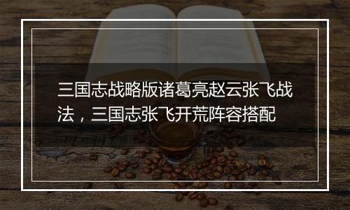 三国志战略版诸葛亮赵云张飞战法，三国志张飞开荒阵容搭配