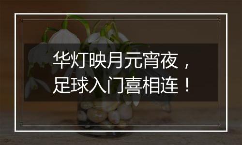 华灯映月元宵夜，足球入门喜相连！