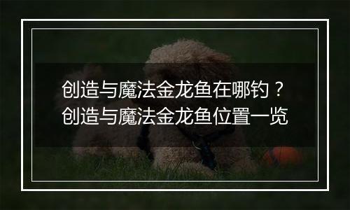 创造与魔法金龙鱼在哪钓？创造与魔法金龙鱼位置一览
