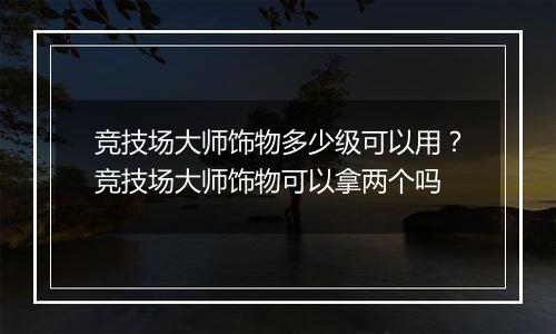 竞技场大师饰物多少级可以用？竞技场大师饰物可以拿两个吗