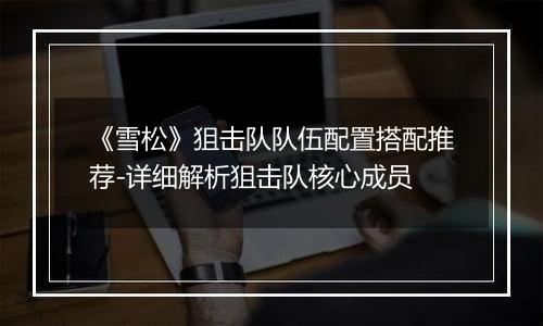 《雪松》狙击队队伍配置搭配推荐-详细解析狙击队核心成员