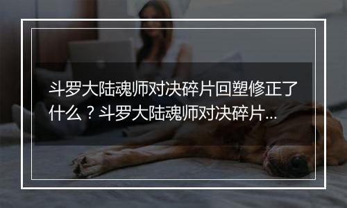 斗罗大陆魂师对决碎片回塑修正了什么？斗罗大陆魂师对决碎片回塑最新攻略