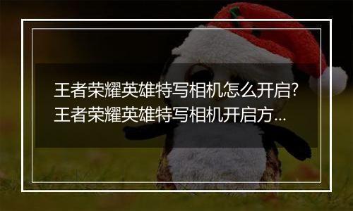 王者荣耀英雄特写相机怎么开启?王者荣耀英雄特写相机开启方法