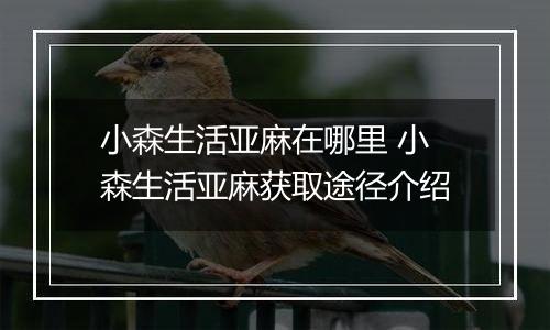 小森生活亚麻在哪里 小森生活亚麻获取途径介绍