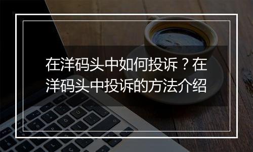 在洋码头中如何投诉？在洋码头中投诉的方法介绍