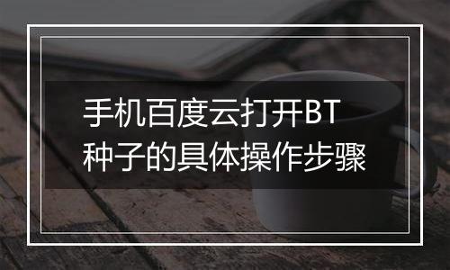 手机百度云打开BT种子的具体操作步骤