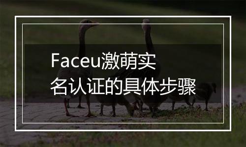 Faceu激萌实名认证的具体步骤